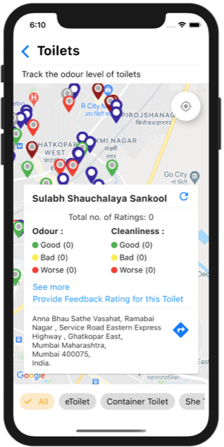 Toilet Finder, Toilet Tracker, Toilet Feedback Rating, Toilet Feedback System